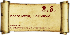 Marsinszky Bernarda névjegykártya